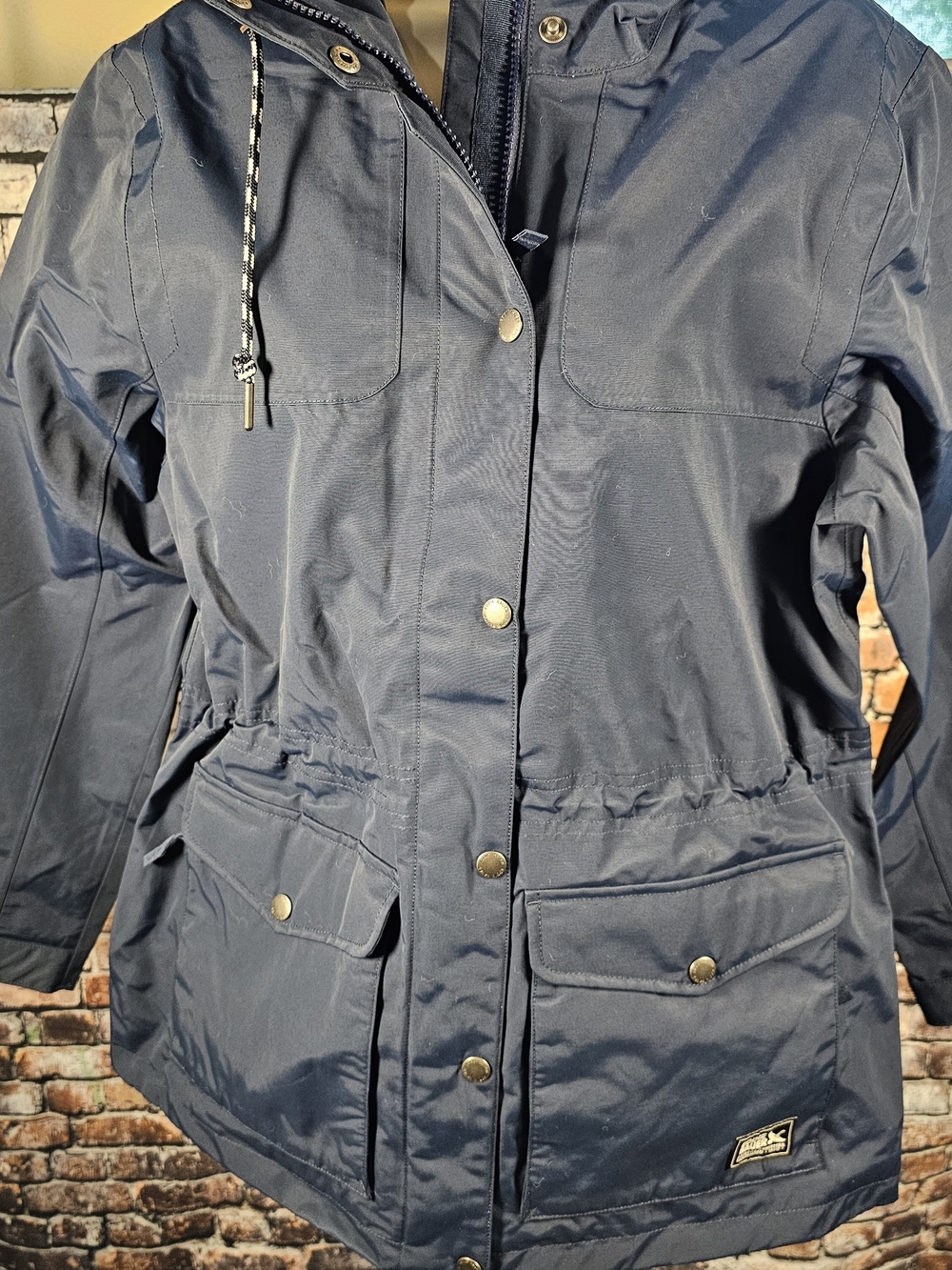 Eddie Bauer Charly Waterproof Rain Jacket Women’s L Indigo Blue Hooded Utility